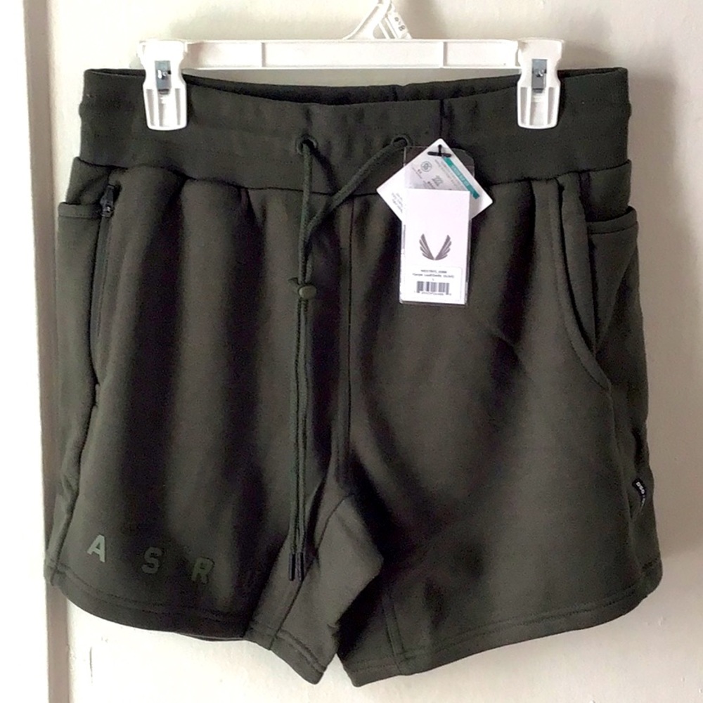 ASRV terry short, grape leaf (dark olive).